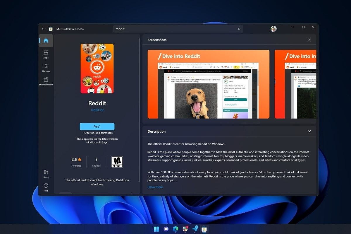 Reddit page on Microsoft Store