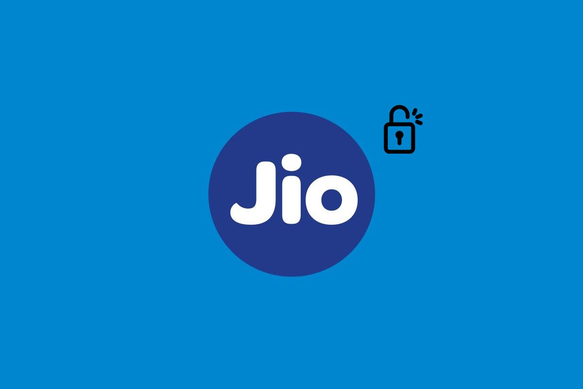 Reliance Jio with unlocked sign