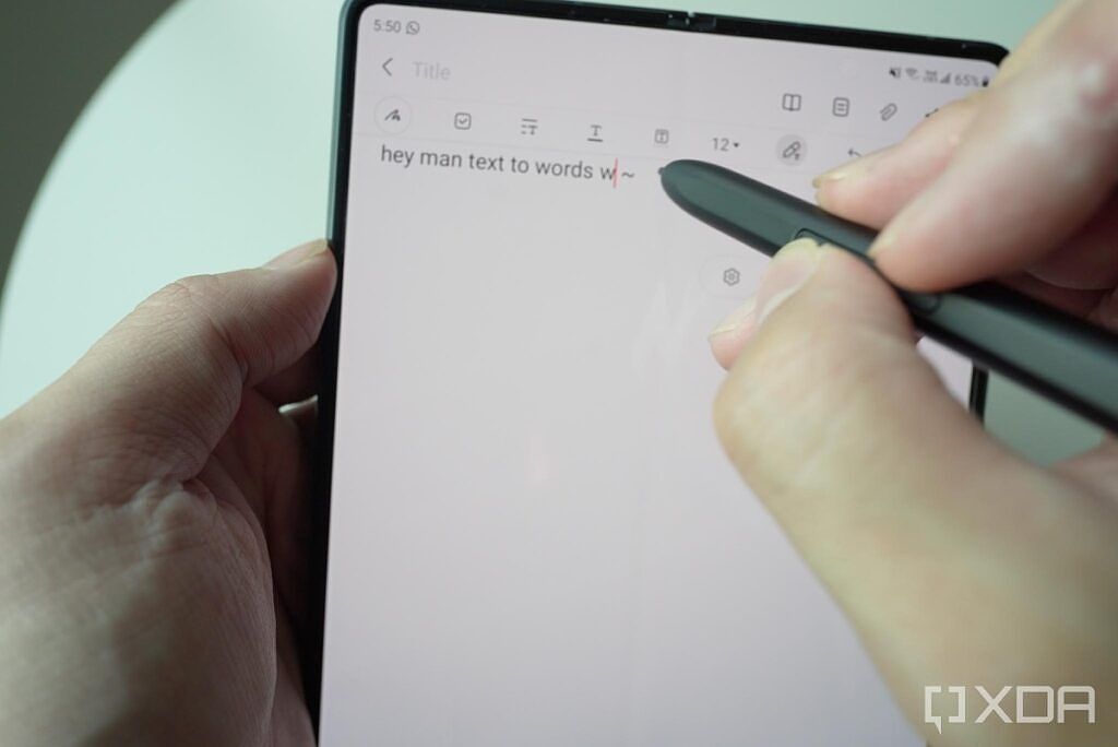 Samsung's written words converteed to text