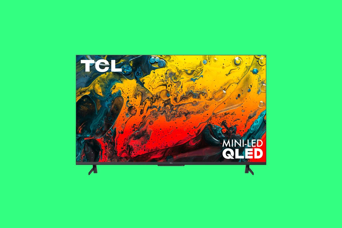 TCL 6-series shown on a solid green background