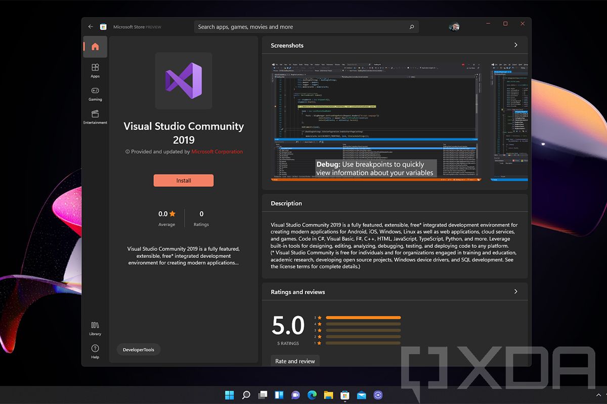 Visual Studio in the Microsoft Store on Windows 11