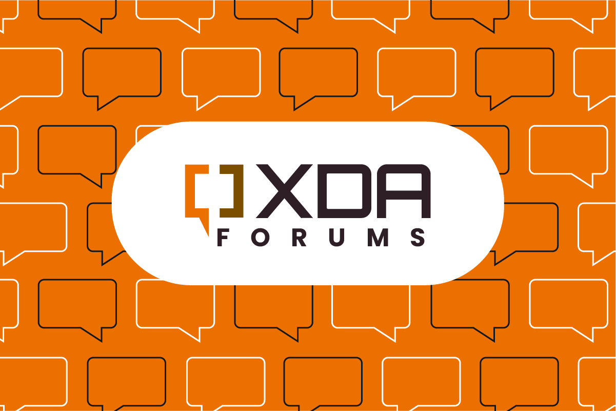 xda forums logo on orange background.