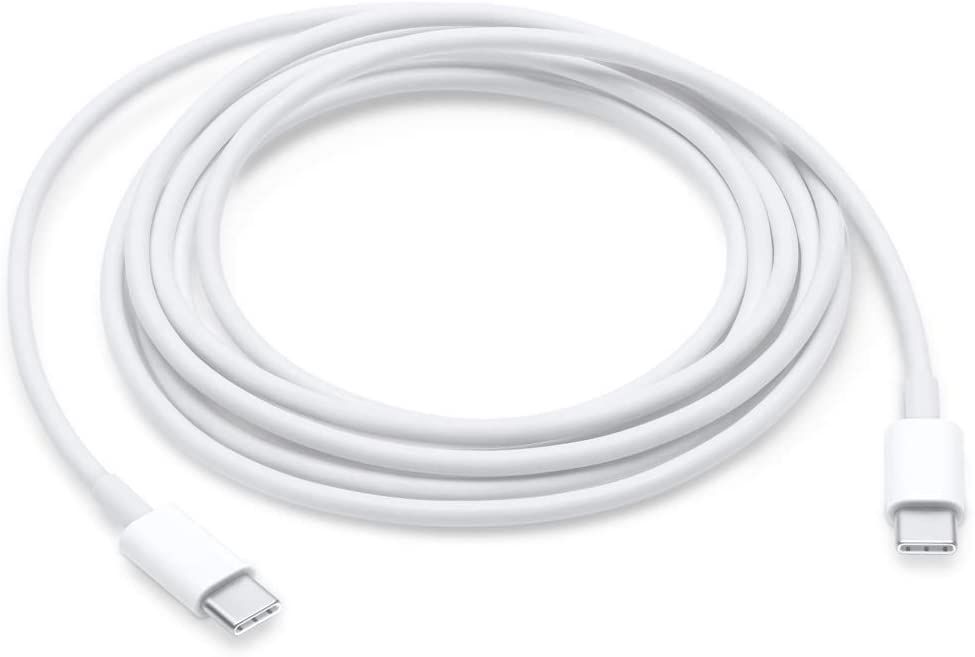 The official Apple USB-C charge cable comes in one-meter and two-meter sizes.  Additionally, it supports USB 2.0 data transfer speeds and up to 96W power delivery.