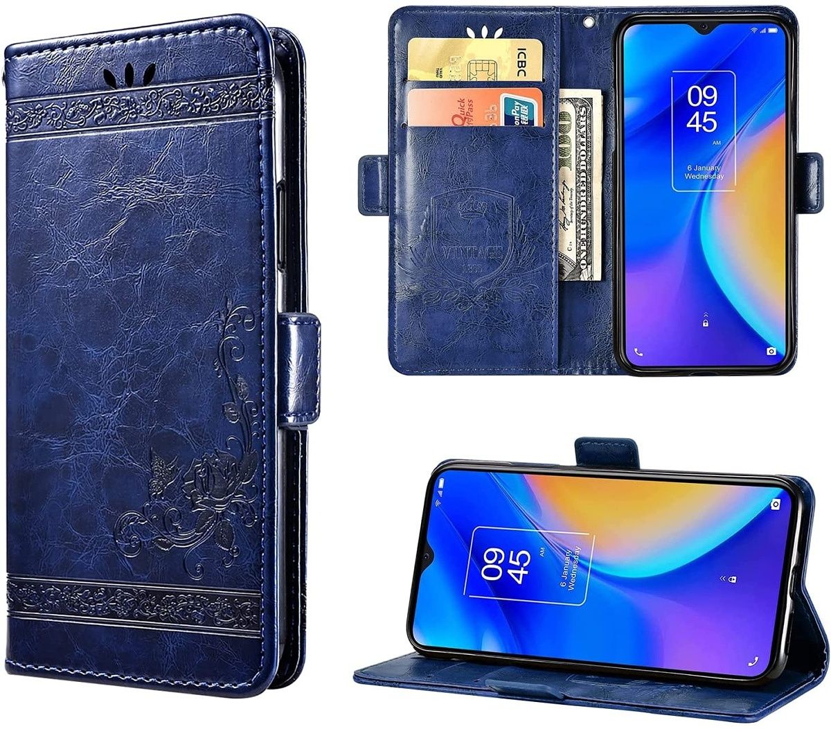 This CaKoo case is a decent option if you’re looking for a wallet case for your 20 SE. It uses a PU leather exterior and a TPU interior to protect the smartphone. There are two card slots and one cash slot in the case to keep your belongings. In addition, you can fold the case for use as a kickstand.