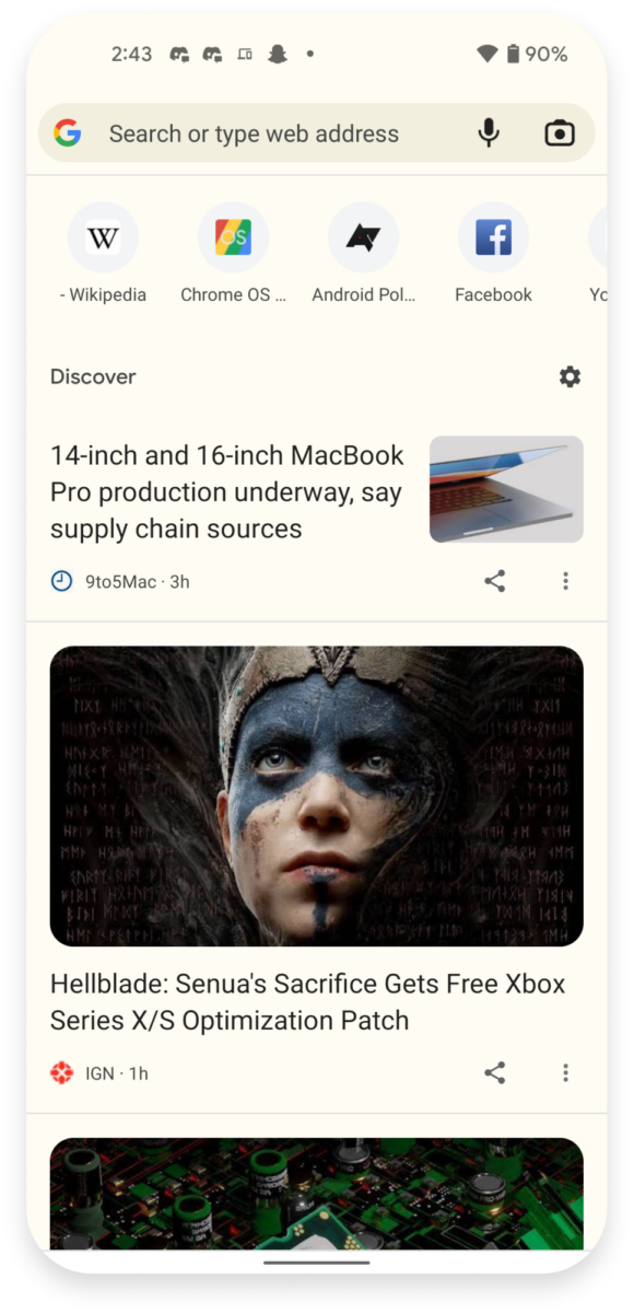 Google Chrome gains full Material You dynamic theme support