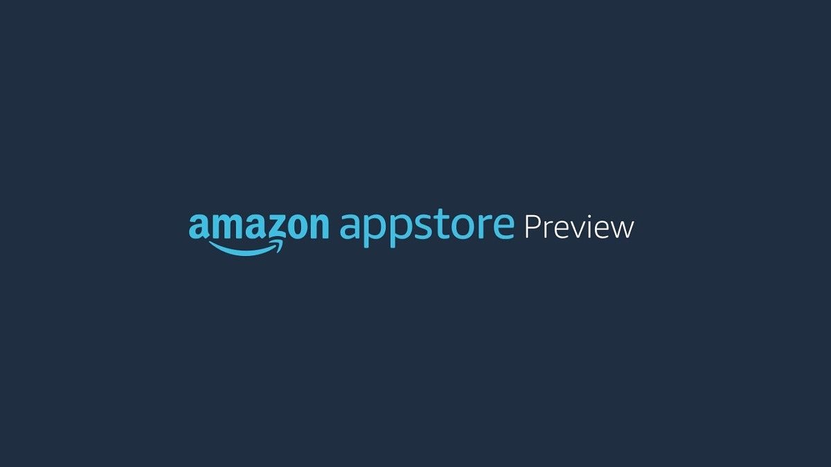 Amazon Appstore logo and text on blue background