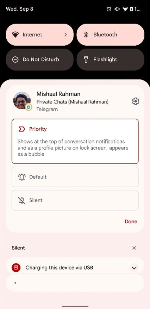 Priority conversation widget on Android 12