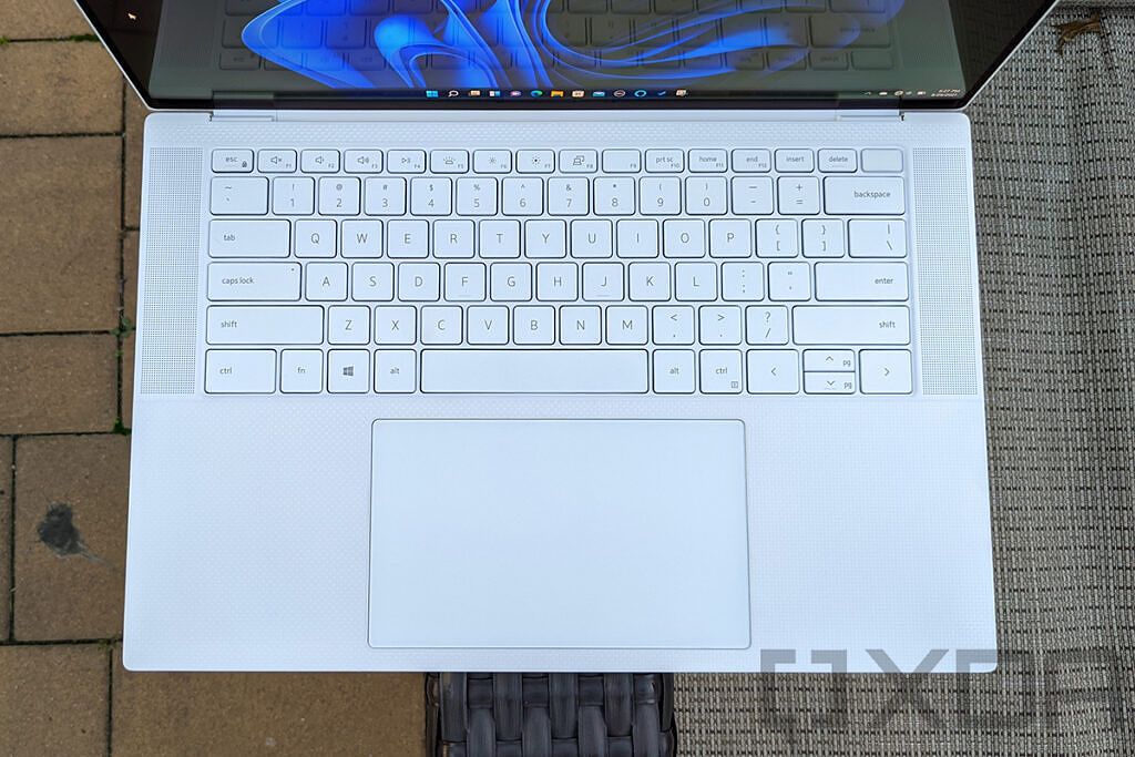Top down view of Dell XPS 15 keyboard