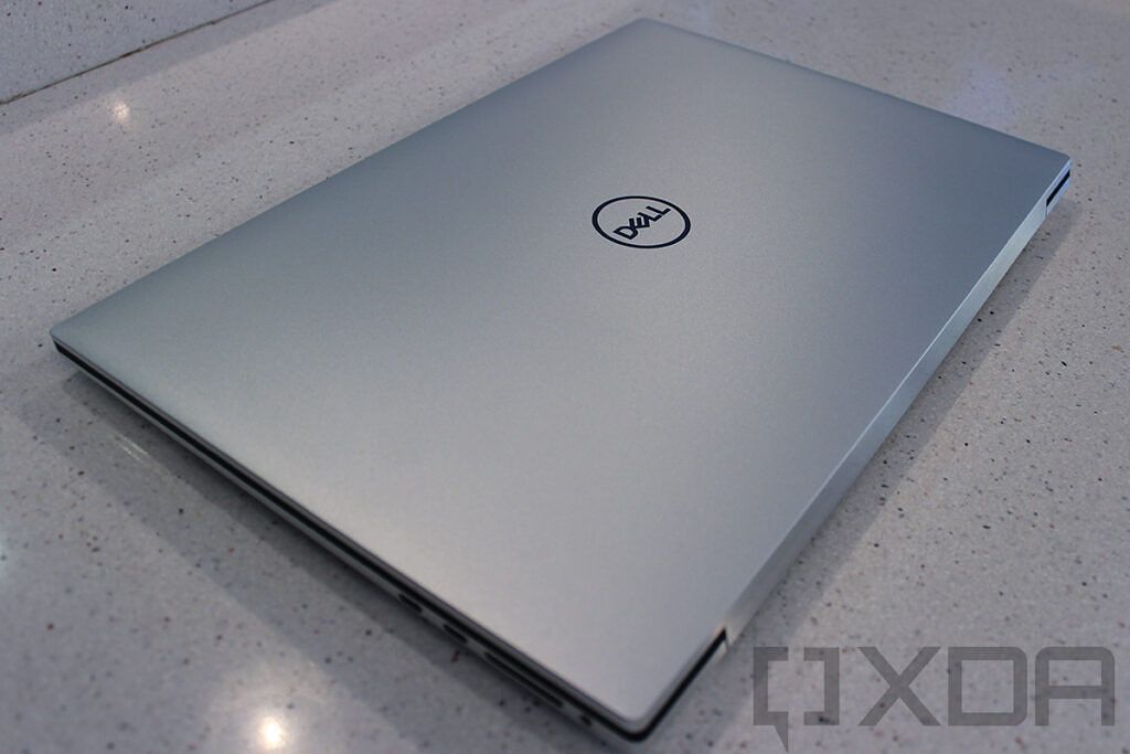 Angled view of closed Dell XPS 17