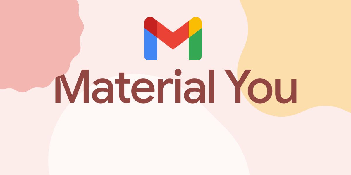 Gmail logo on top of Material You text