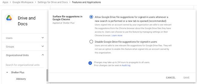 Google Chrome new tab page Drive suggestions request