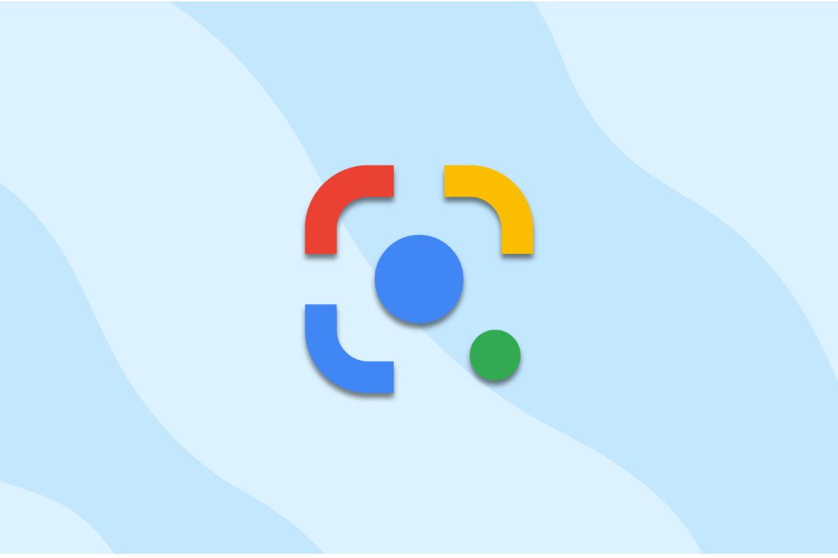 Google Lens logo on a blue background