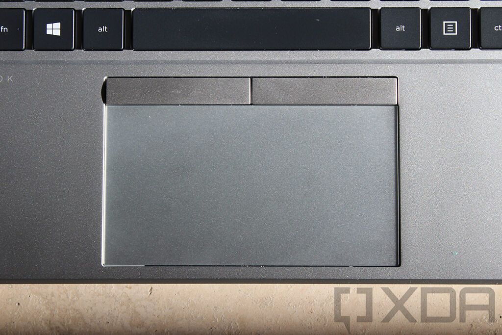 Top down view of HP EliteBook 840 Aero touchpad