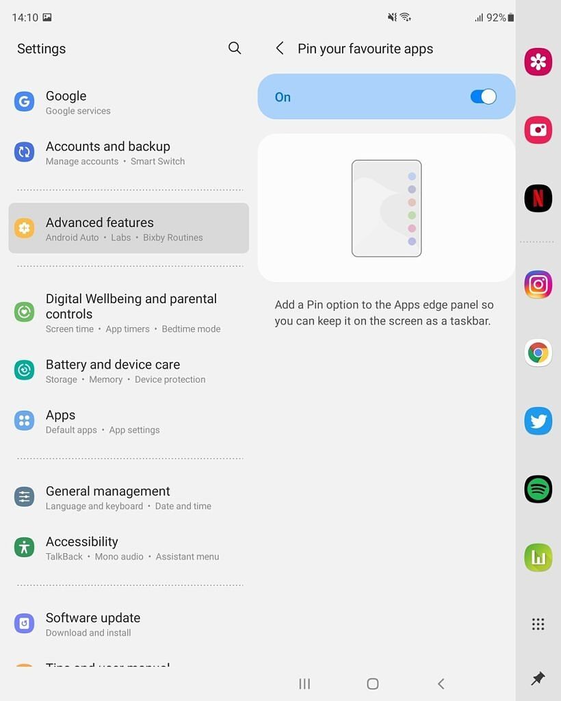 Persistent taskbar on OneUI for Galaxy Z fold 3