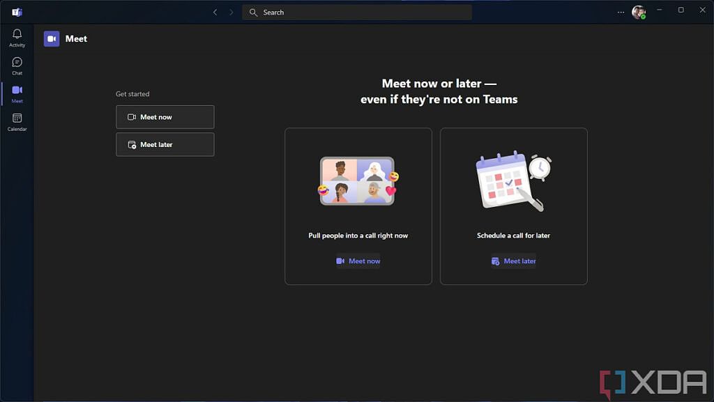 Meet tab in Microsoft Teams for Windows 11