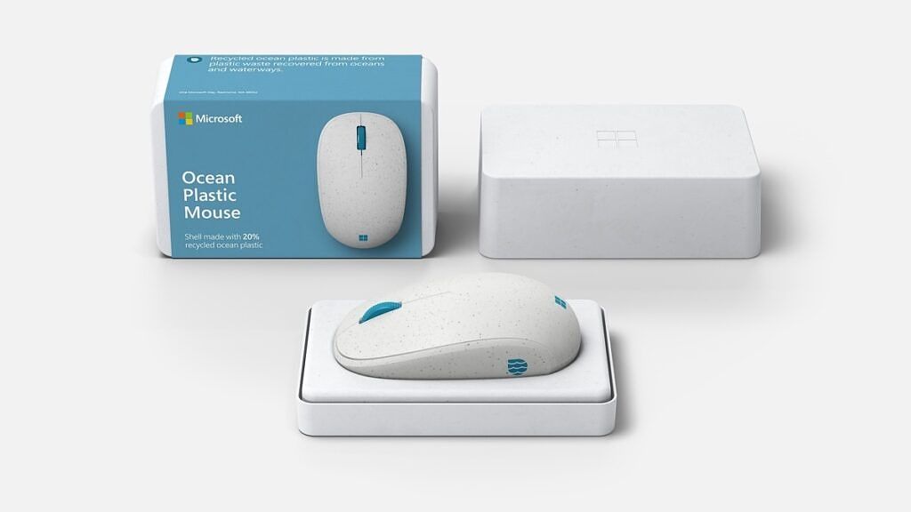 Microsoft Ocean Plastic Mouse and its packaging
