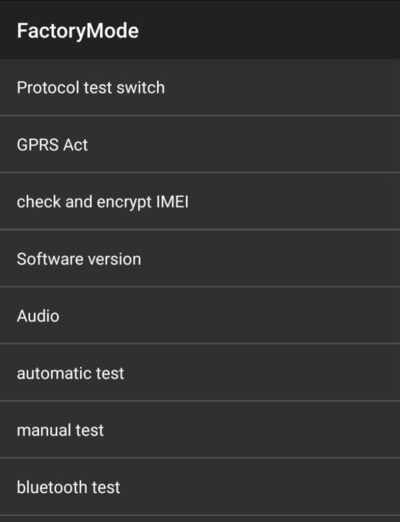 OnePlus Factory Mode UI