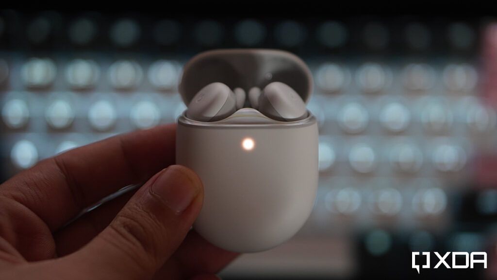 Pixel Buds A-series inside the case