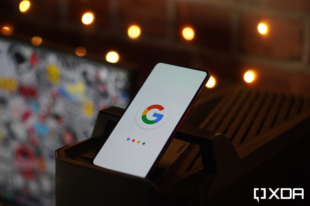 Google logo on the display