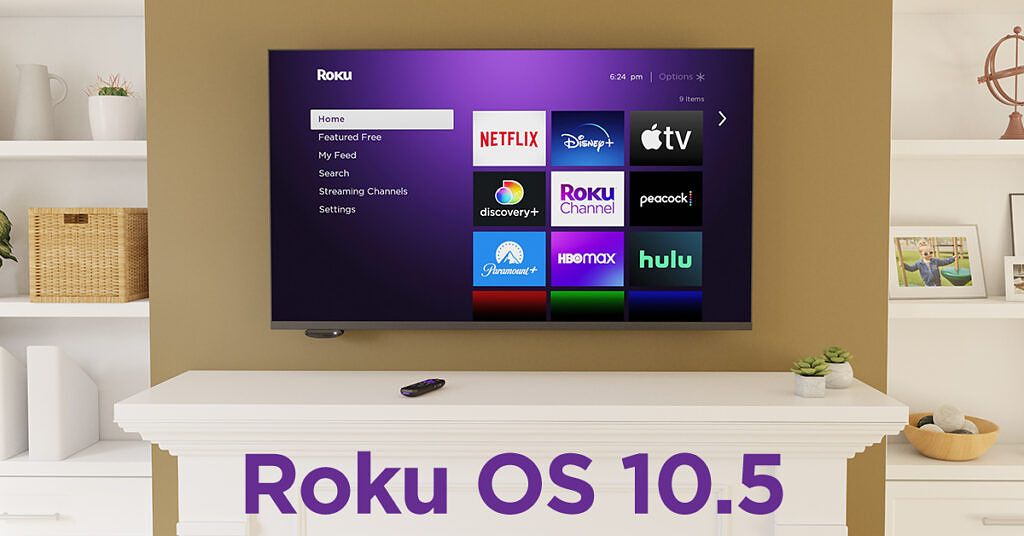 A TV shown running Roku OS 10.5