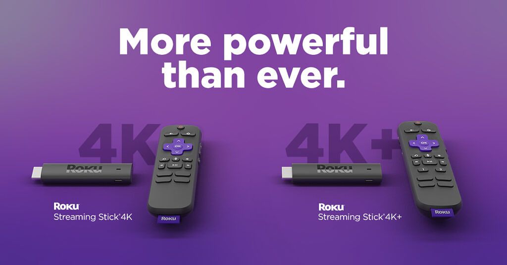 Roku Streaming Stick 4K and Streaming Stick 4K shown with their remotes