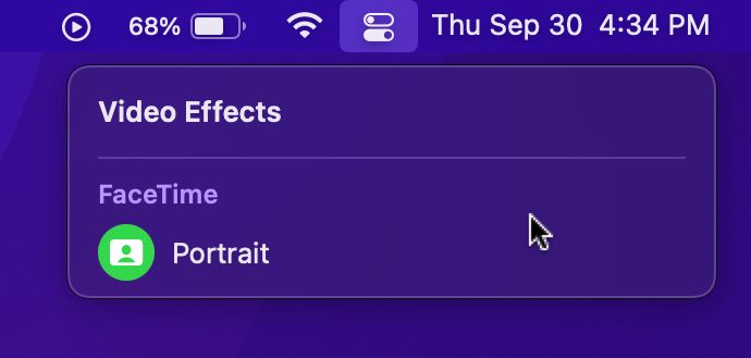 portrait mode video effect on mac
