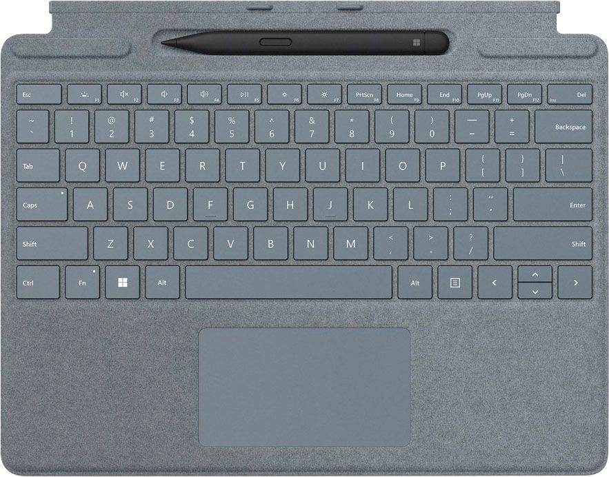 Das Surface Pro Signature Keyboard ergänzt das Surface Pro 8 mit einer Tastatur und einem Trackpad, damit es sich mehr wie ein Laptop anfühlt.  Dieses Paket enthält auch den Surface Slim Pen 2 mit haptischem Feedback, damit es sich anfühlt, als würden Sie auf Papier schreiben.