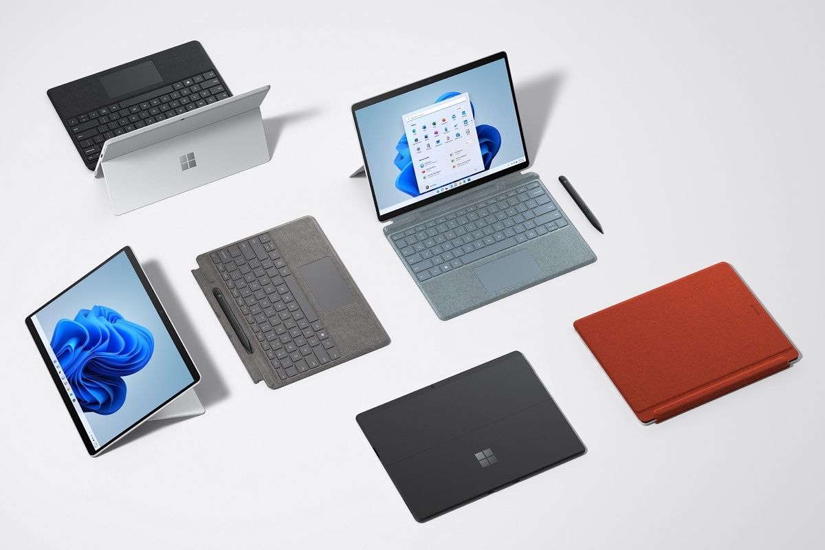 Multiple Surface Pro X models in different modes