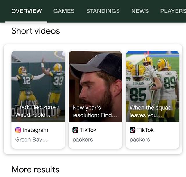 TikTok and Instagram videos in Google Search