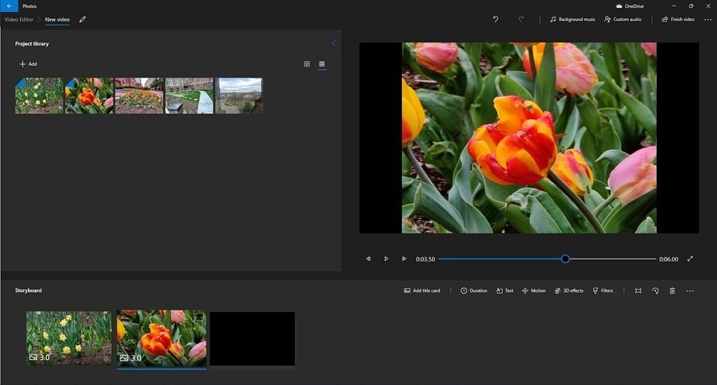 Video editor in Windows 10 Photos app