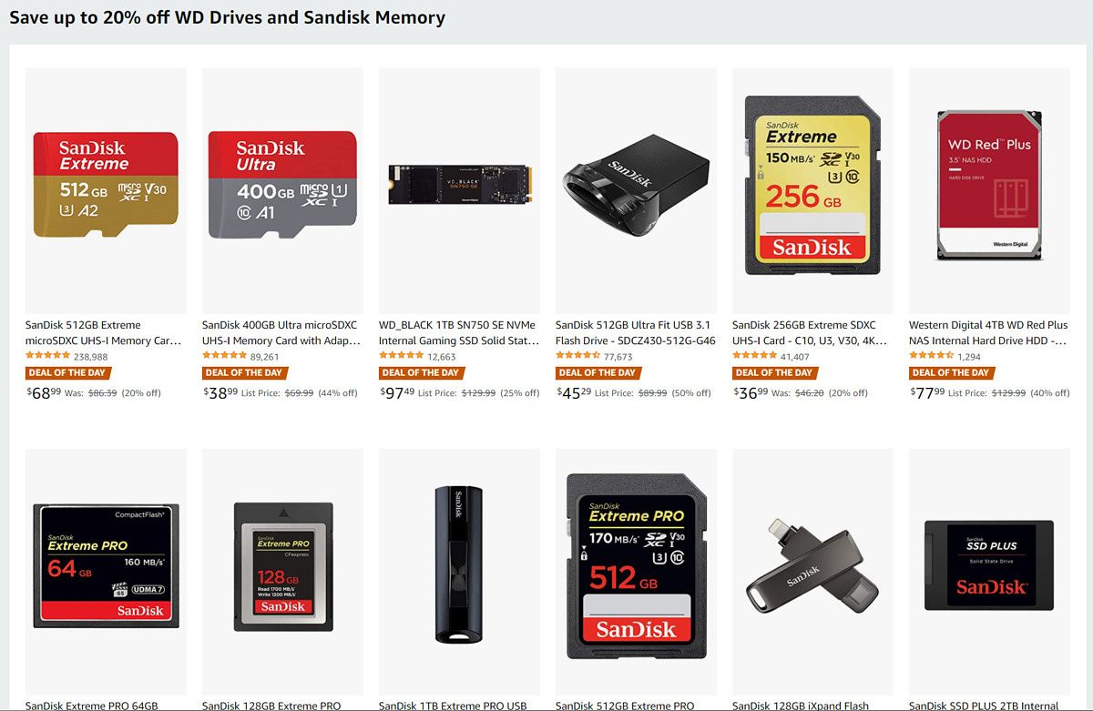 Sandisk and WD drive sale