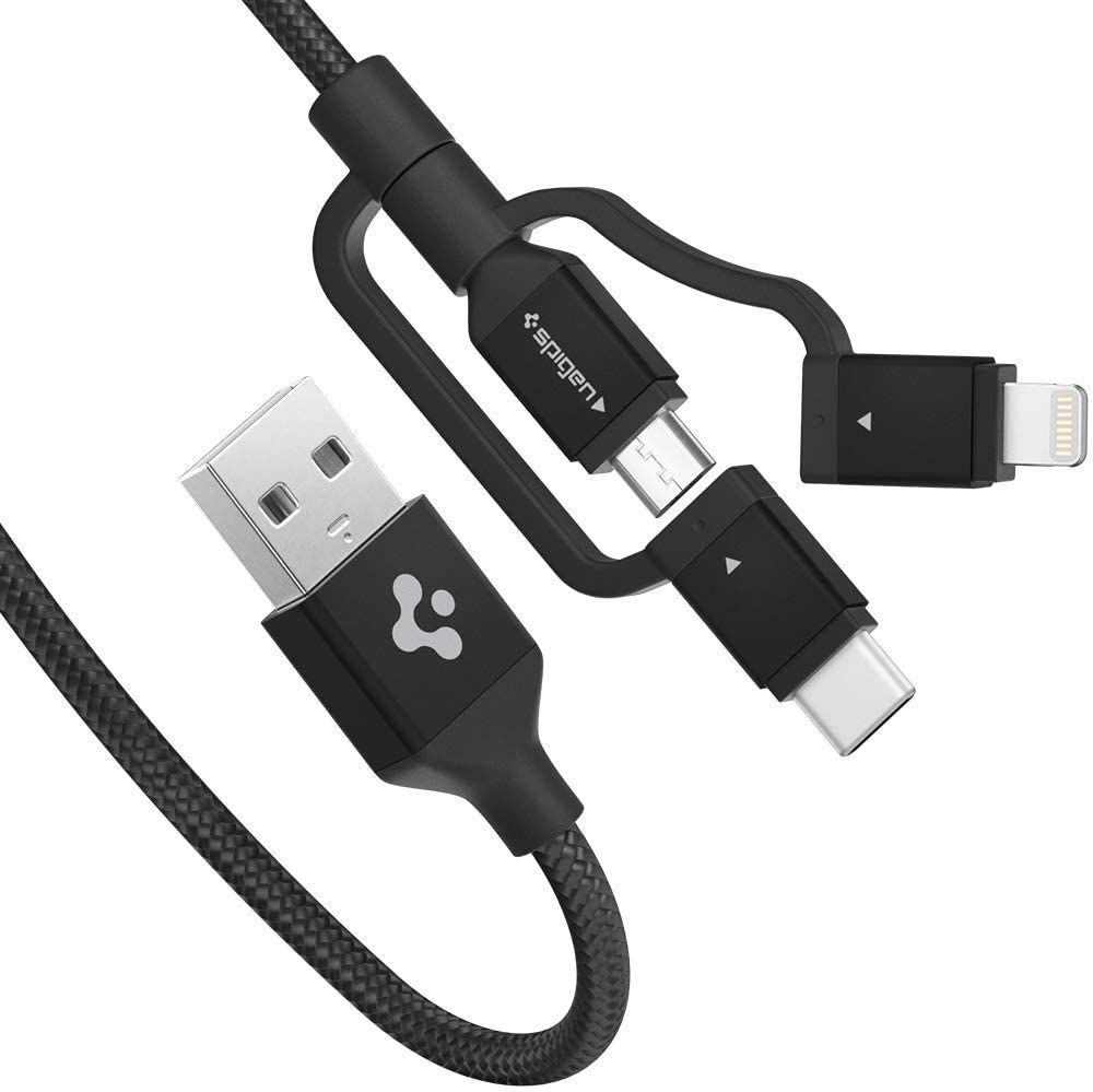 If you need something more robust than the Anker 3-in-1 cable, this Spigen cable is an excellent option. It uses premium nylon braiding to extend its lifespan and is rated to withstand over 300,000 bends. The cable is also QuickCharge 3.0 compatible and MFi (Made of iPhone) certified.
