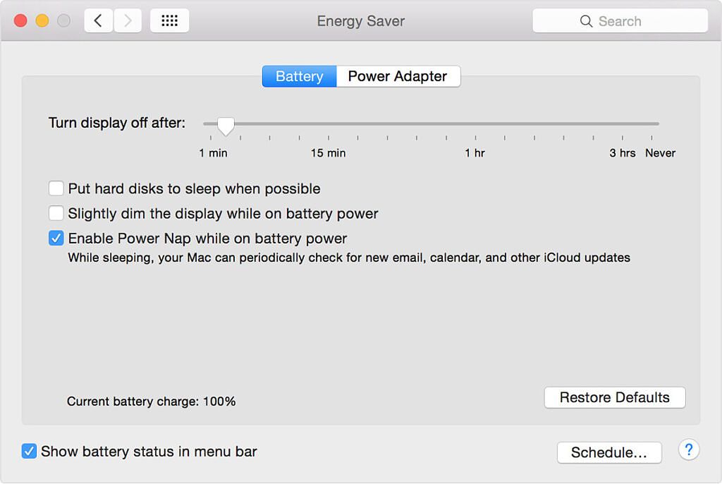 power nap on intel macs