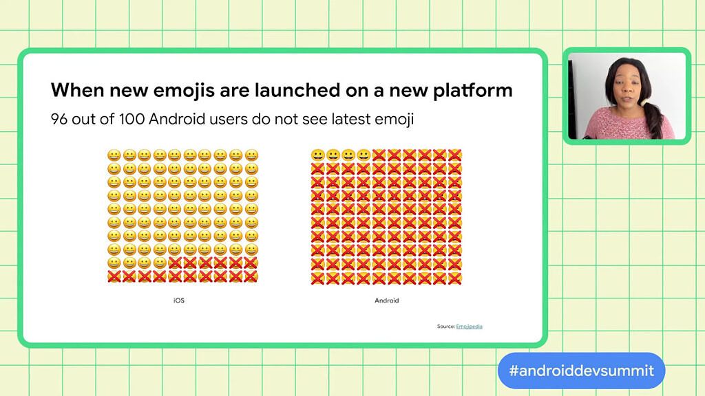 Android vs iOS Emoji presentation slide