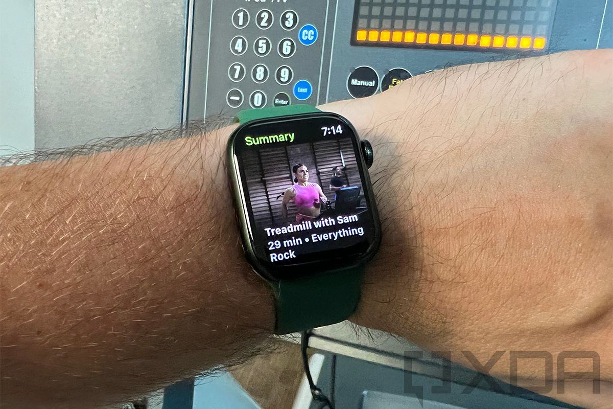 Apple Watch on wrist showing Fitness
