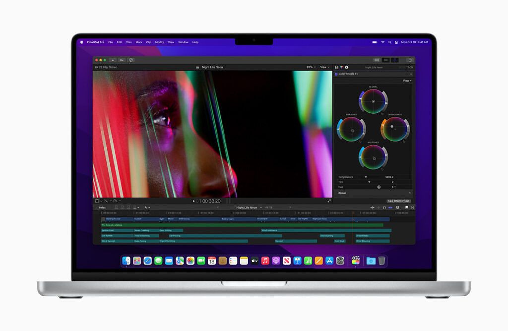 MacBook Pro 16-inch display with Final Cut Pro running