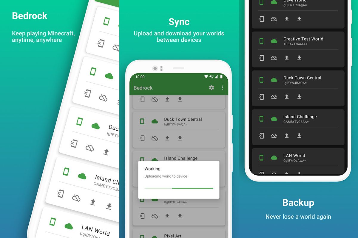 Bedrock syncs your Minecraft worlds between your Android devices
