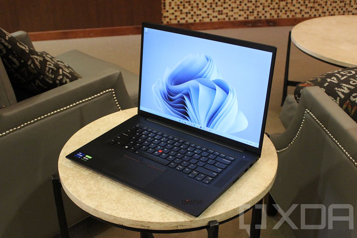 Angled view of Lenovo ThinkPad X1 Extreme