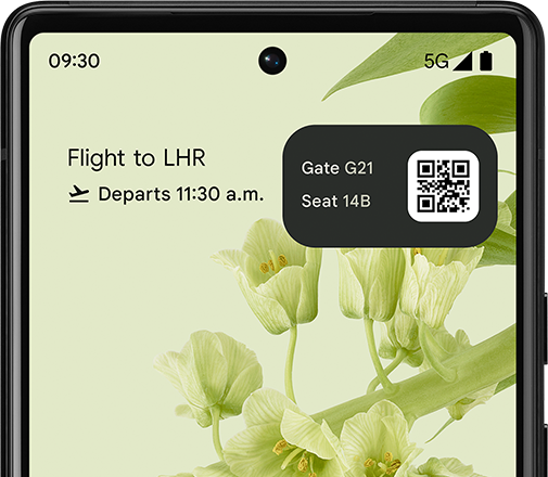 Widget Live Space con tarjeta de vuelo