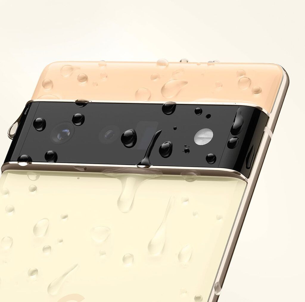 Imagen filtrada del Pixel 6 y 6 Pro con gotas de agua