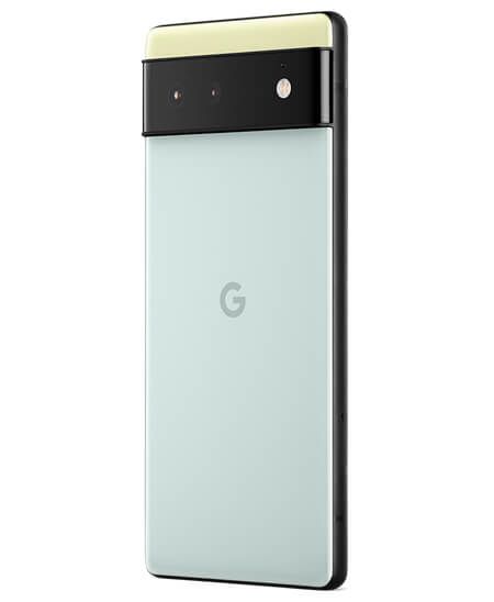 Pixel 6 verde parte trasera izquierda