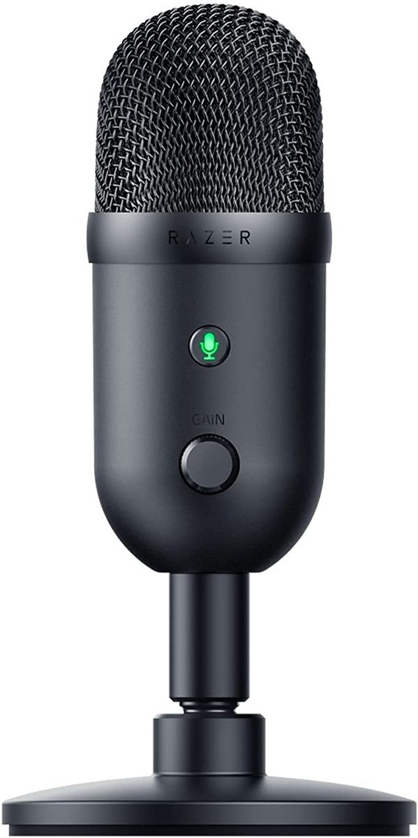 The Razer Seiren V2 X is a streaming microphone with a 25mm condenser capsule and analog gain limiter.