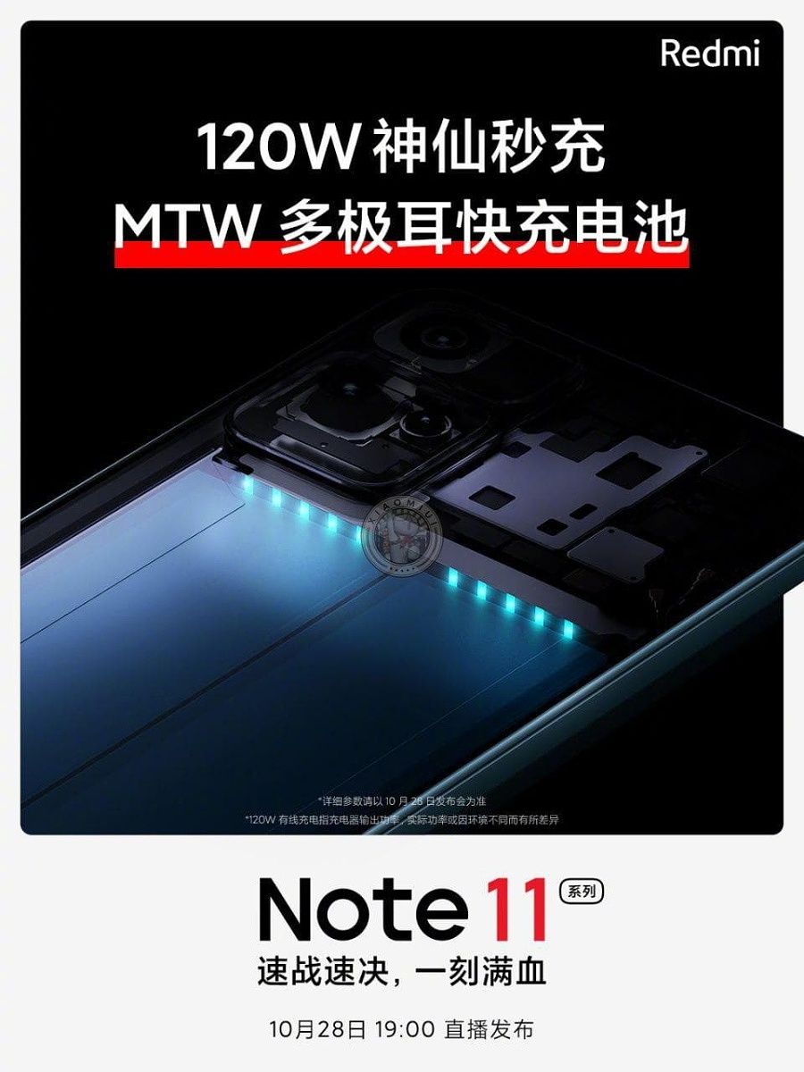 Xiaomi Redmi Note 11 series confirmed to offer 120W fast charging