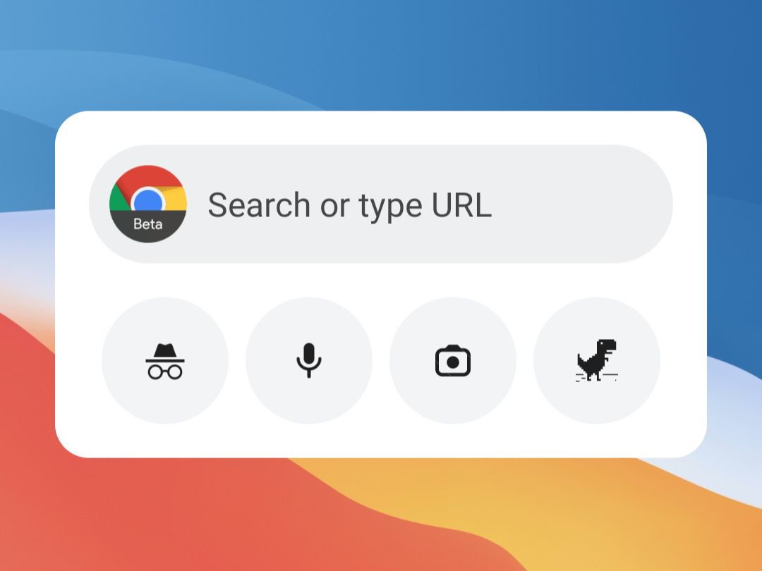Chrome Beta search widget