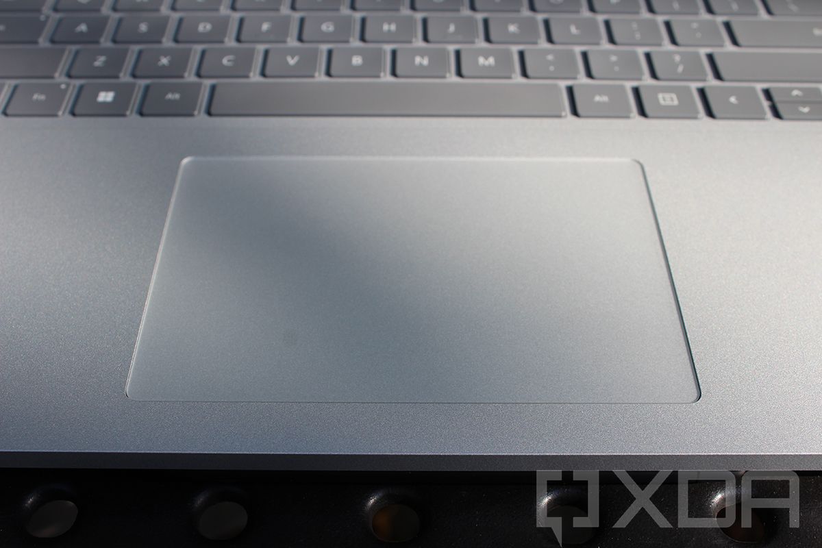 Close up of Surface Laptop Studio touchpad
