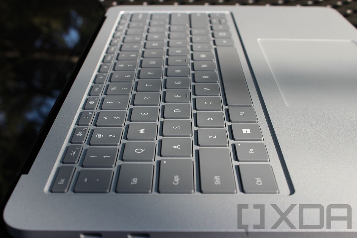 Angled view of Surface Laptop Studio keyboard