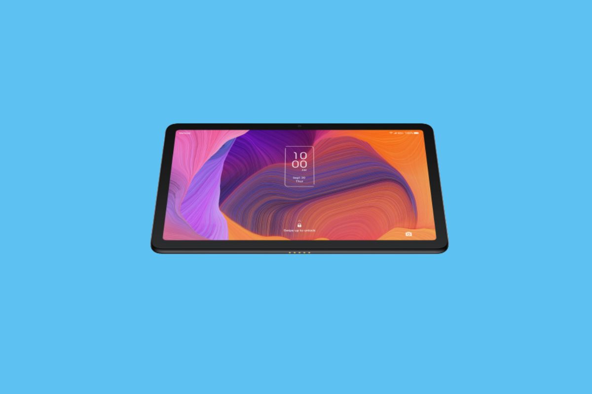 TCL TAB Pro shown on a solid blue background