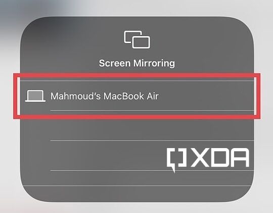 airplay to mac in ios control center