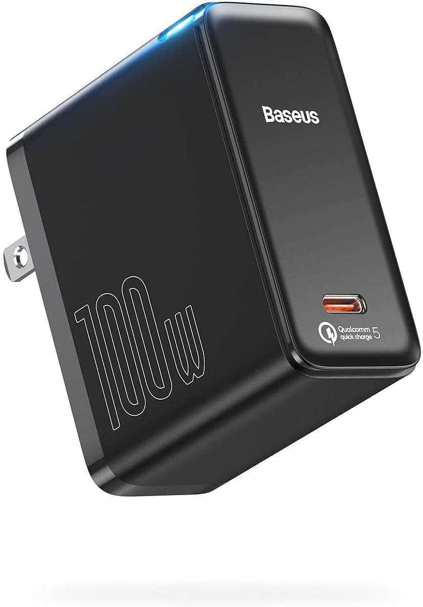 Baseus has some really versatile chargers on the market, and this 100W charger is no different. Besides supporting USB PD 3.0 and PPS, it can also work with Quick Charge (QC) 5.0. As QC 5.0 is backward compatible, it can also fast charge all older QC-compatible devices. In addition, it features a single Type-C port.