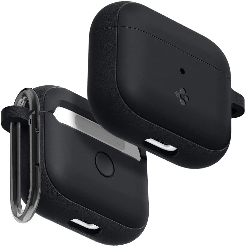 Spigen Silicone Fit for AirPods 3 comes with a dual-layer design that uses polycarbonate and silicone to provide rugged protection and a comfortable grip.  You can buy it in black and charcoal colors.